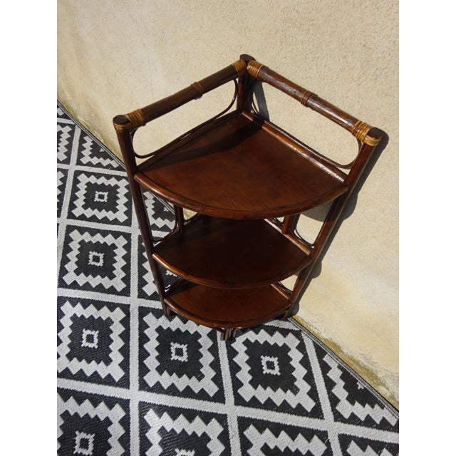 Rattan Corner Shelves, 1980s, Set of 2 For Sale - Image 9 of 17