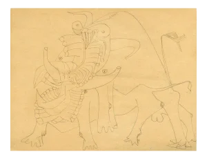 Untitled - Important and Original Drawing by Wifredo Lam - Ink and Pencil - 1941 1941