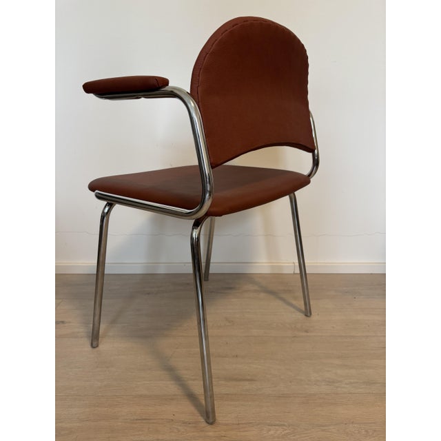 Industrial Vintage Terracotta Desk Chair from Kovona, Former Czechoslovakia, 1980s For Sale - Image 3 of 11