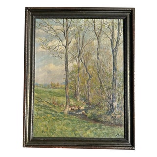 Heinrich Pforr, Spring Trail: Footpath from Lautenbach to Uengsterode, Oil Painting on Canvas, Framed For Sale