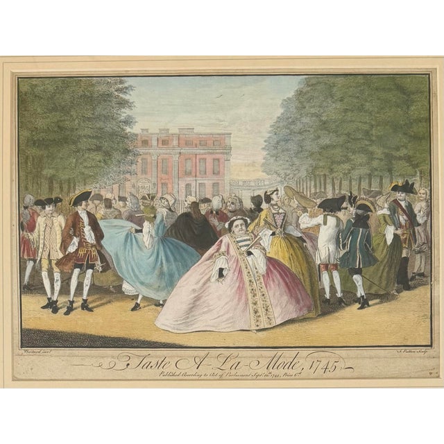 Antique English Satirical Hand Colored Engraving Print - ‘Taste À La Mode, 1745’ by Louis-Philippe Boitard / Francis Patton For Sale - Image 4 of 10