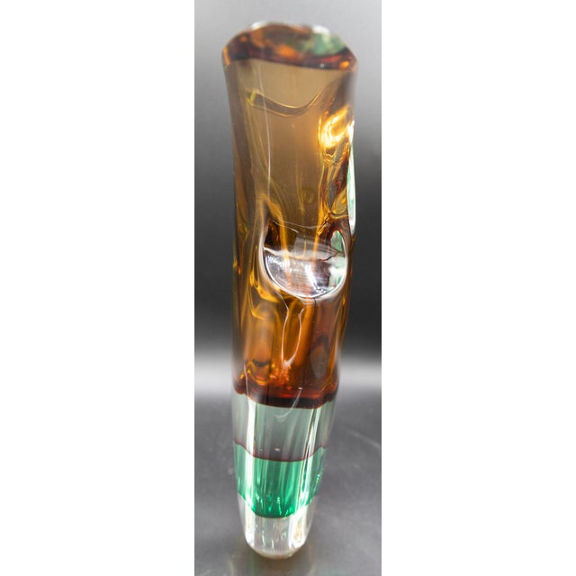 Silvano Signoretto 1990s Silvano Signoretto Murano Triple Sommerso Art Glass Sculpture - 14" H For Sale - Image 4 of 7