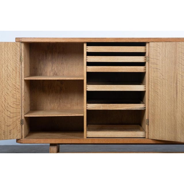 Wood Vintage Oak and Brass Sideboard by Henning Kjærnulf, Denmark, 1960s For Sale - Image 7 of 18
