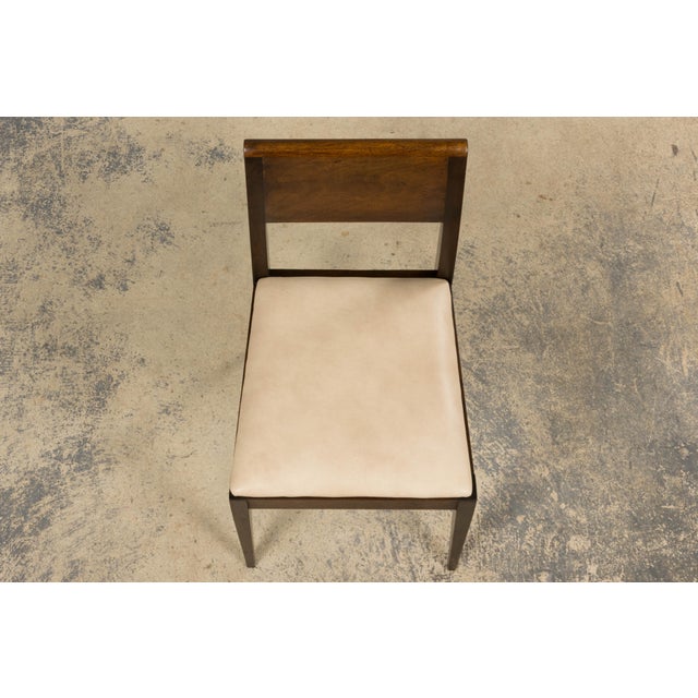 Art Deco 1930s French Art Deco Mahogany Side Chair W/ Cream Leather For Sale - Image 3 of 18