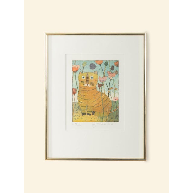Jutta Votteler, Cat, Color Etching For Sale - Image 5 of 5