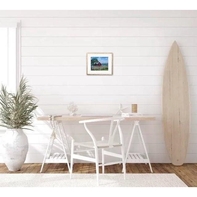 Textile "Back Side, Brown Shake House, Mendocino, CA" Contemporary Landscape Oil Painting For Sale - Image 7 of 12