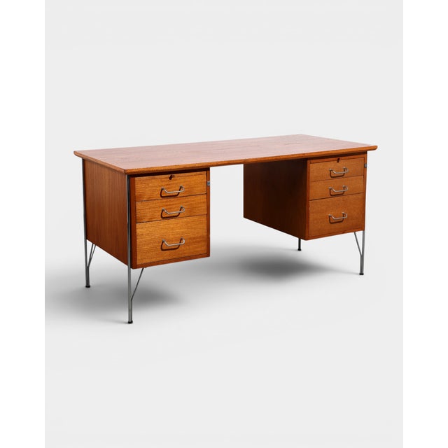 1960s Large Danish Teak Desk by Heinrich Roepstorff, 1960s For Sale - Image 5 of 5