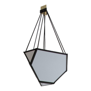 Black Yves Hang Hanging Light - Black With Black Accents, Clear Glass, Hanging Light, Chandelier