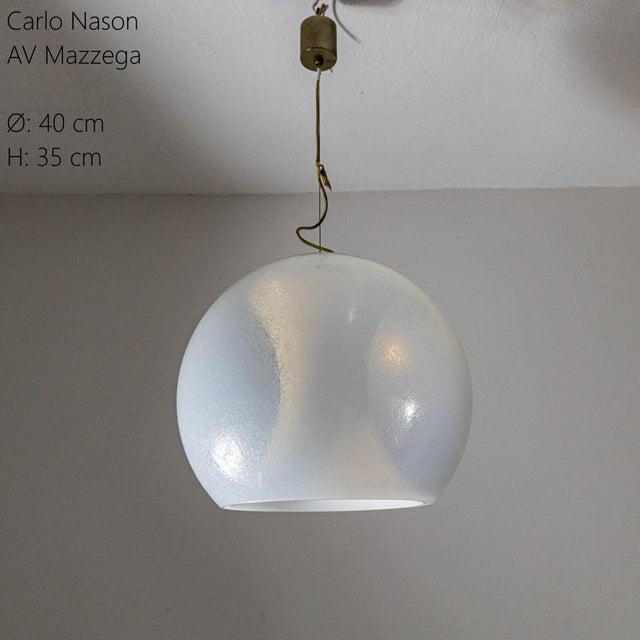 Glass Pendant Lamp from AV Mazzega, 1970s For Sale - Image 6 of 9