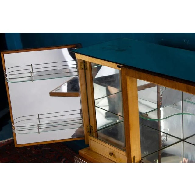 Bar Cabinet with Zodiac Etched Mirrored Glass in the Style of Gio Ponti For Sale - Image 12 of 15