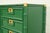 Mid-Century Hollywood Regency Campaign Green Lacquered Faux Bamboo Triple Dresser or Credenza by Stanley, Newly Refinished For Sale - Image 10 of 16