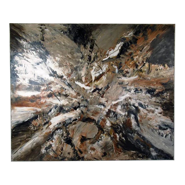 Abstract Acrylic on Canvas Painting Signed by the Artist "r.h. Hoffman 1982" For Sale