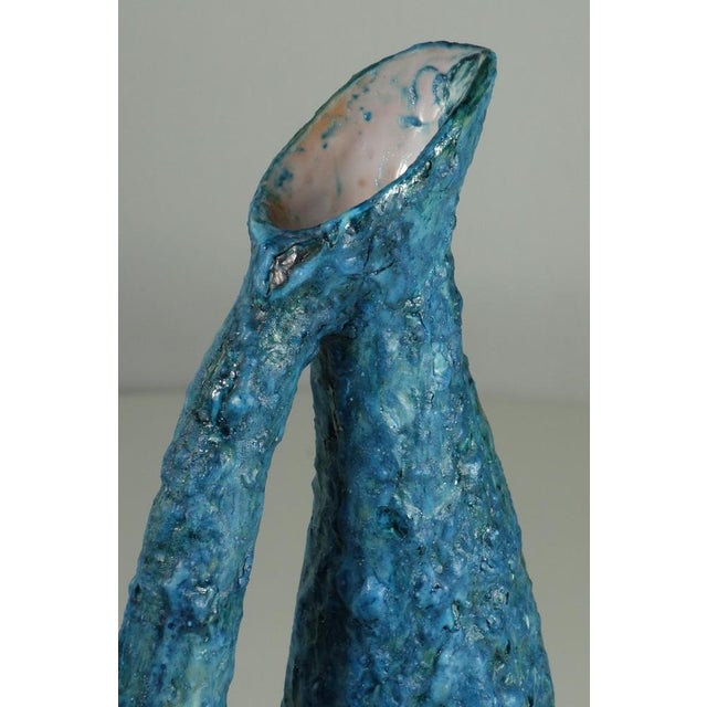 Mid-Century Italian Blue Ceramic Vase by Matteo di Lieto for Vietri, 1950s For Sale - Image 4 of 9