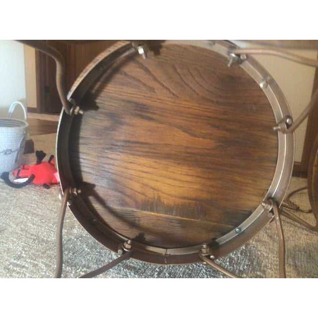 Rare Highly Collectable-Antique “Japan Finish” Industrial Copper Finish Sweetheart Design Ice Cream Parlor Set With Two Chairs For Sale - Image 17 of 18