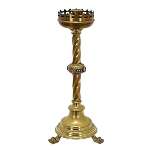 French 19th Century Solid Brass Altar Candlestick
