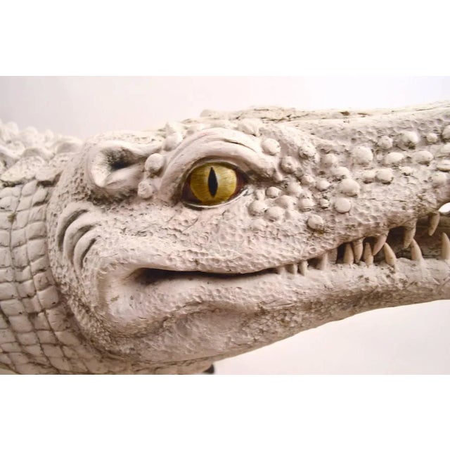 Fiberglass Crocodile in White Paint Surface For Sale In New York - Image 6 of 10
