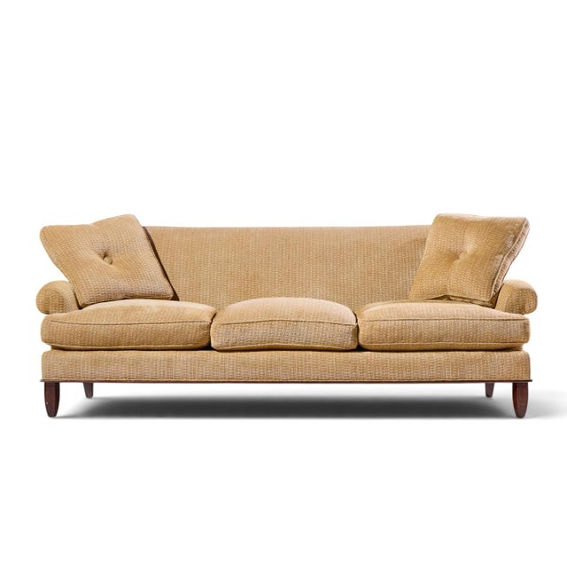 Barbara Barry for Baker Furniture Roll Arm Sofa This sofa measures: 87.5 wide x 36 deep x 33.75 inches high, with a seat...