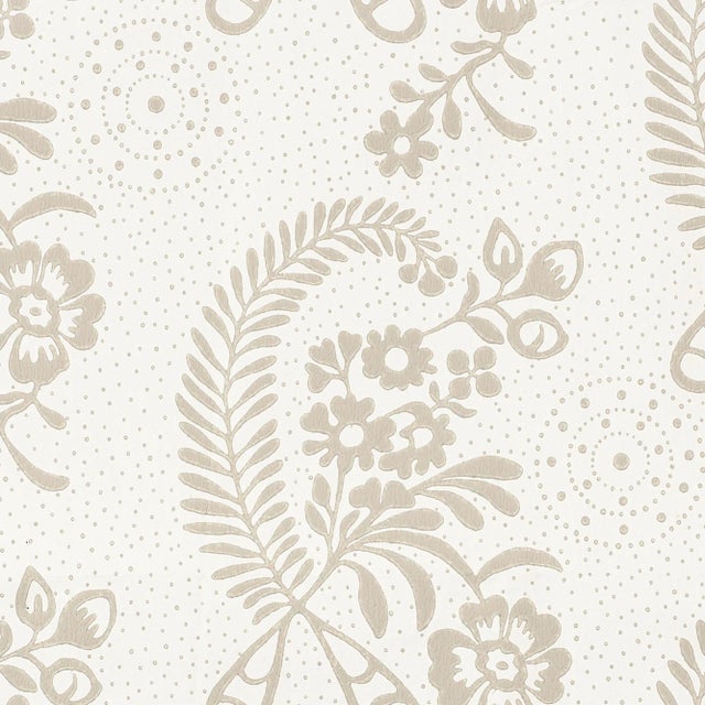 Schumacher Millicent Wallpaper in Grisaille For Sale