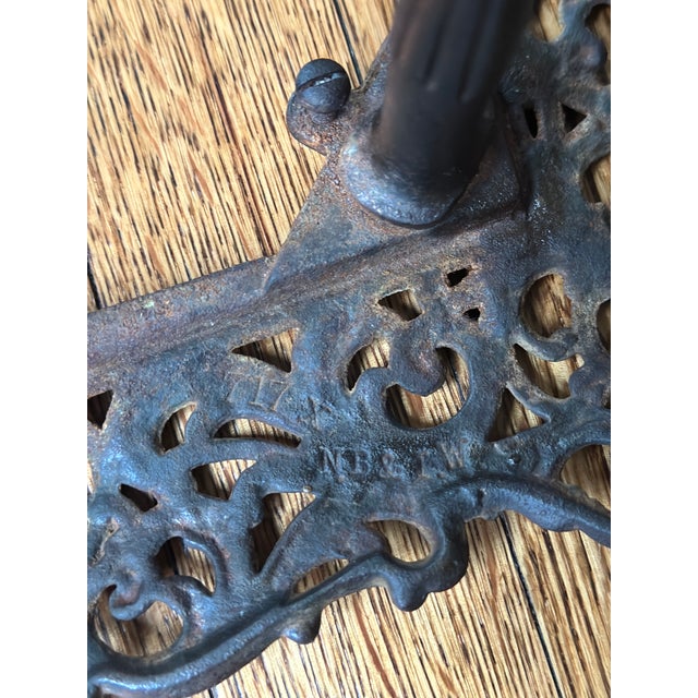 Antique 1890s National Brass & Iron Works Ornate Victorian Cast Iron and Onyx Plant Stand For Sale - Image 14 of 16