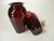 Pair Vintage Deep Ruby Red Glass Vases, Art Deco, BoHo Chic