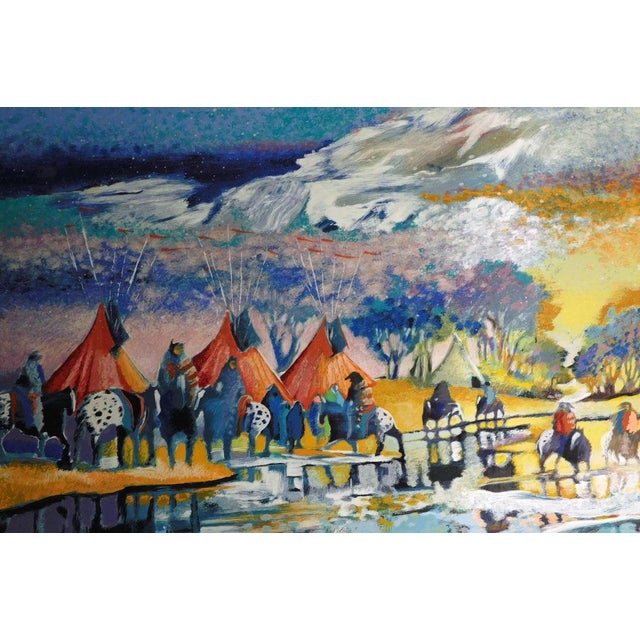 1990s Earl Biss "Red Lodge" Serigraph on Paper Framed Hand Signed Make an Offer #273 For Sale - Image 5 of 10