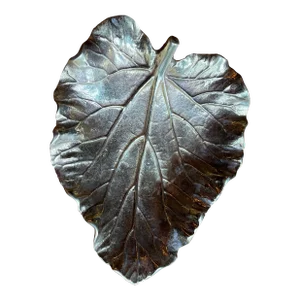 Mid 20th Century Virginia Metalcrafters Brass Rhubarb Leaf Dish