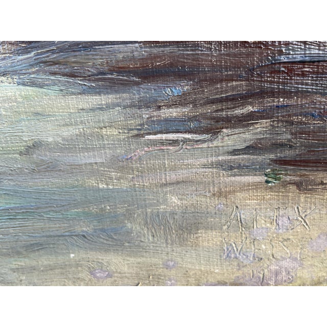 Alex Weise, Snowy Landscape, Oil Painting on Canvas, 1920s For Sale - Image 15 of 16