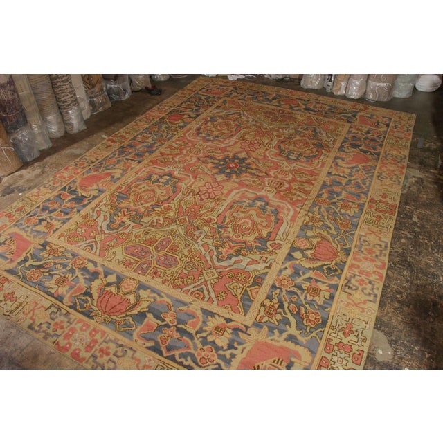 Hand knotted in wool, this very special Arts & Crafts 12x17 rug joins Rug & Kilim’s Antique & Vintage collection....