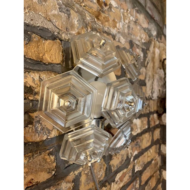 Ice Crystal Wall Lamp by Veb Kristallleuchtenbau Ebersbach For Sale - Image 4 of 11