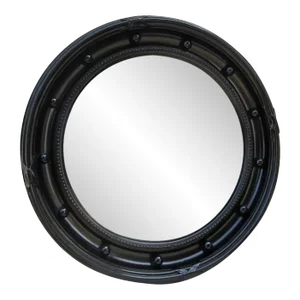 Mid 20th Century Large Black Framed Convex Mirror