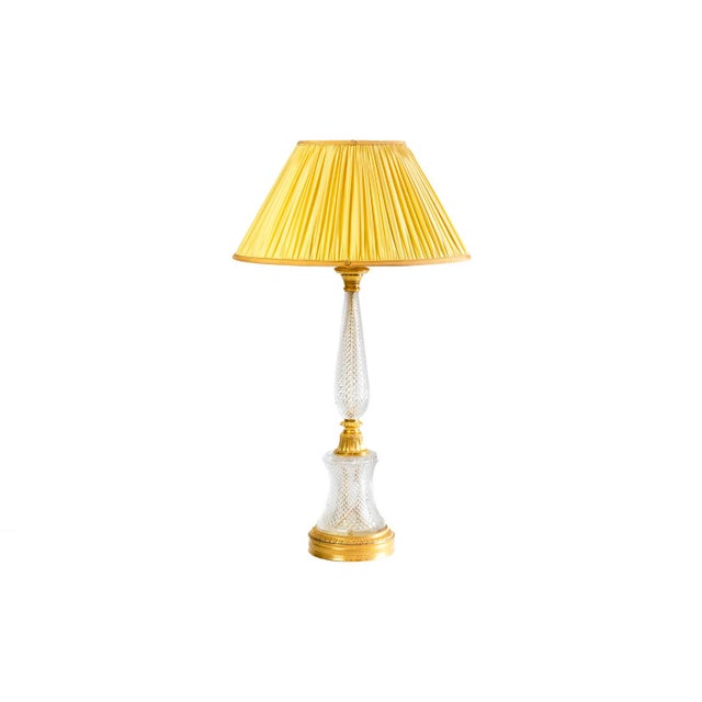 Metal Large Empire Style Cut Crystal and Gilt Bronze Table Lamp, 1940s For Sale - Image 7 of 7