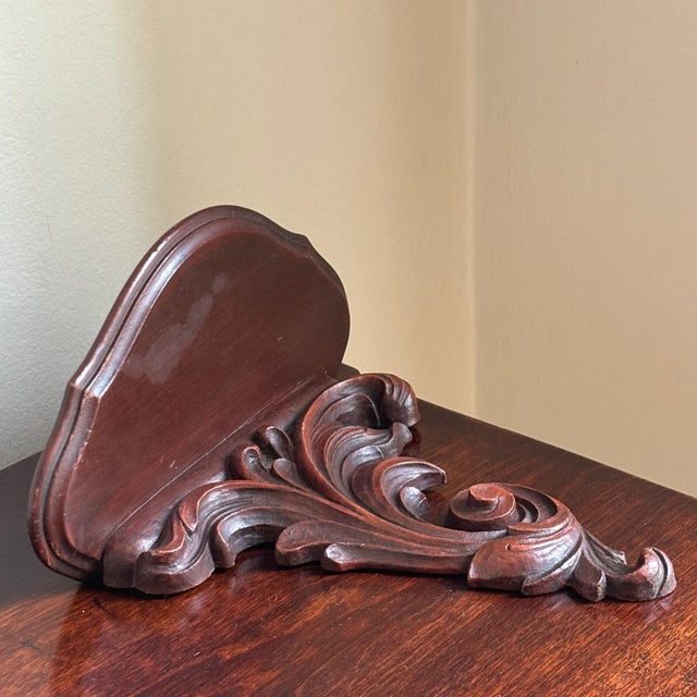 Mid 20th Century Mid-20th Century Carved Wood Rococo Wall Bracket For Sale - Image 5 of 16