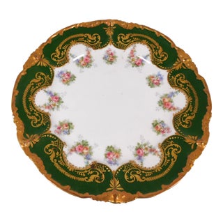 Late 18th Century Jean Pouyat Limoges Porcelain Plate With Gold Trim For Sale