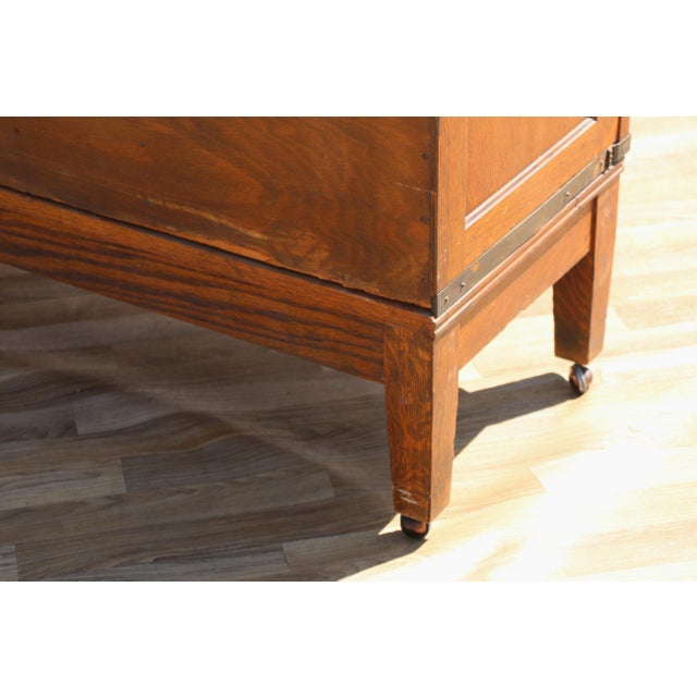 Antique Arts & Crafts Tiger Oak Modular Stacking Multi-Drawer File Cabinet, Early 1900s For Sale - Image 18 of 18