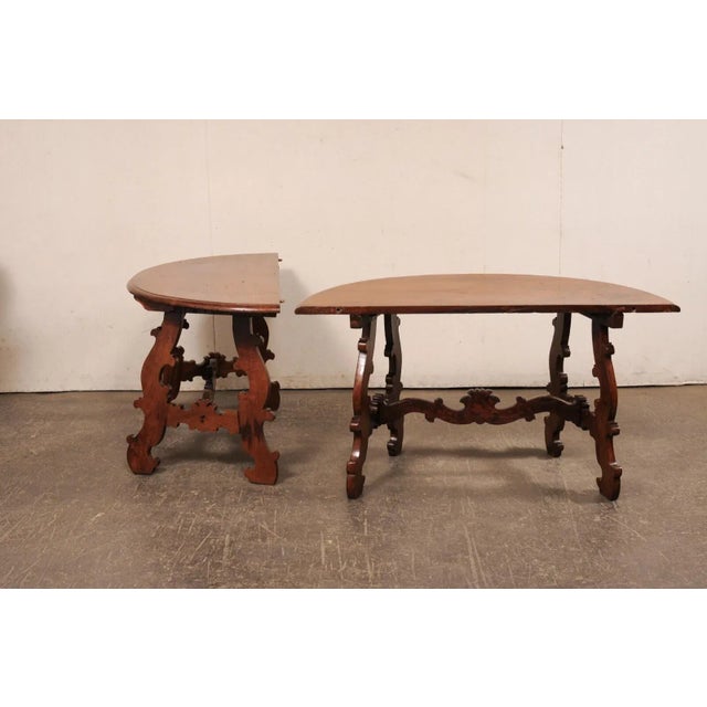 Early 19th Century Early 19th C Italian Demi Lunes- Great Legs - a Pair For Sale - Image 5 of 11