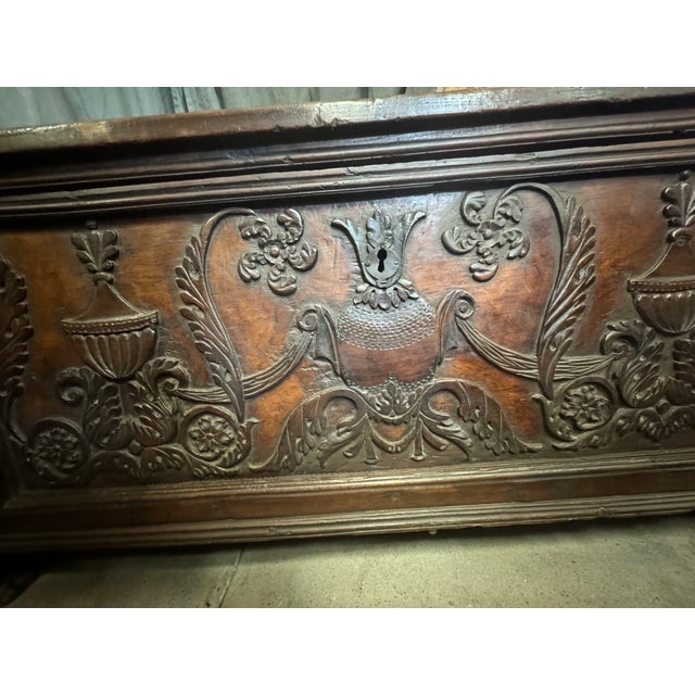18th Century Italian Trunk – Walnut Coffer Chest For Sale - Image 4 of 11