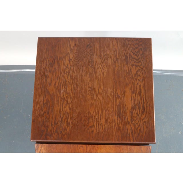 Vintage Oak Spinning Side Table Bookcase For Sale - Image 4 of 9