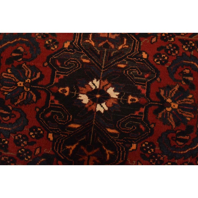 Red Baloch Rug 7’4” X 10’2” Red Wool Vintage Traditional Hand-Knotted Carpet For Sale - Image 8 of 14