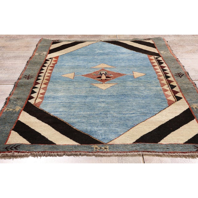 Vintage Persian Gabbeh Rug, 03'06 X 06'02 For Sale - Image 9 of 10