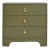 Matthew Izzo Home - Fortune Olive Green Matte Lacquer Side Table With Gold Beetle Drawer Knobs For Sale