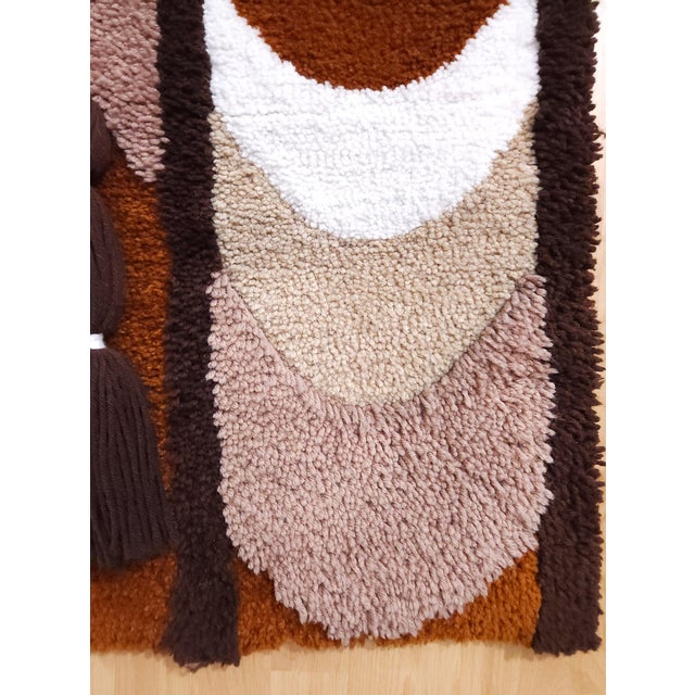 Mid-Century Modern German Handmade Wool Tapestry Wall Rug, 1970s For Sale - Image 4 of 8