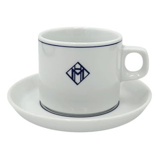 Vintage Le Martinez Hotel Cannes Cup & Saucer French Riviera For Sale