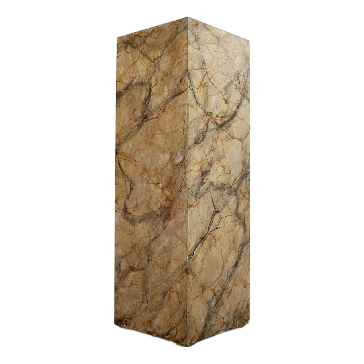 1970’s Postmodern Faux Marble Pedestal Column | Chairish