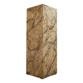 1970’s Postmodern Faux Marble Pedestal Column For Sale