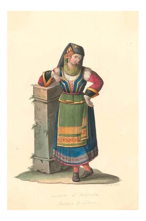 Costume di Tortorella - Watercolor by M. De Vito - 1820 ca. 1820 c.a.