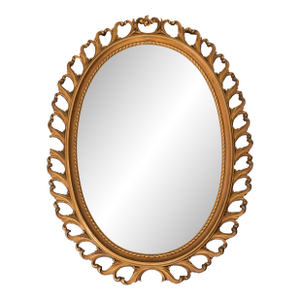 Vintage 1964 Syroco Oval Mirror With Gold Rococo Frame, Hollywood Regency Wall Decor
