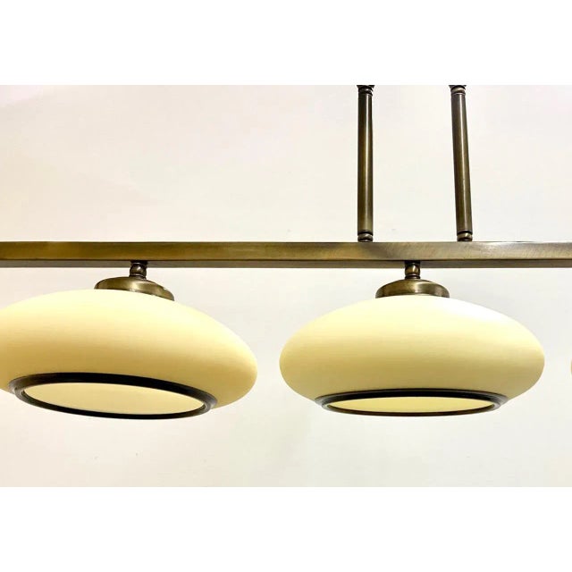 Goldenrod Polish Brass Strip Chandelier, 1990s For Sale - Image 8 of 13