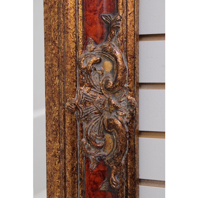 Red Timeless Reflections Faux Tortoise Shell Wall Mirror For Sale - Image 8 of 13