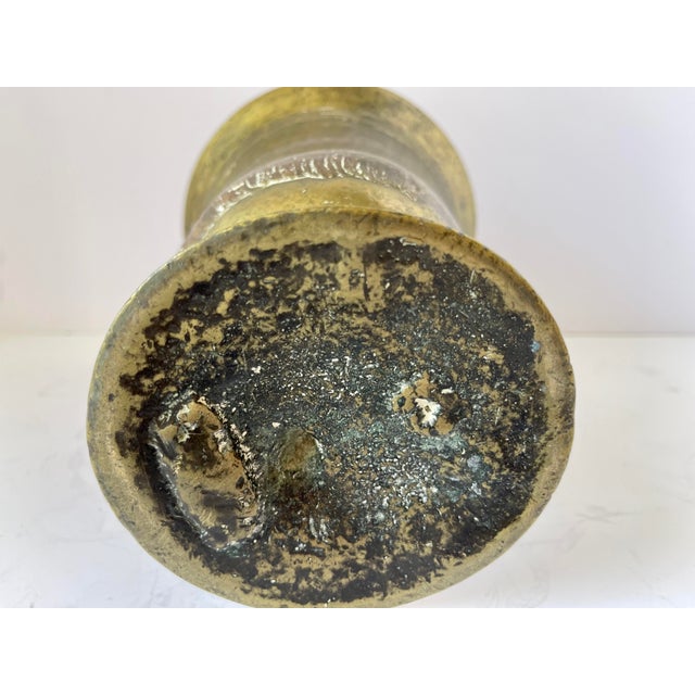 Victorian Antique Solid Brass Mortar and Pestle For Sale - Image 3 of 8
