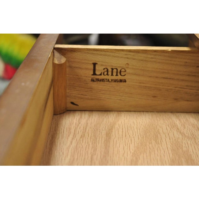 Lane Mid Century Modern 56" Long Surfboard Laminate Top Coffee Table With Drawer For Sale - Image 10 of 11